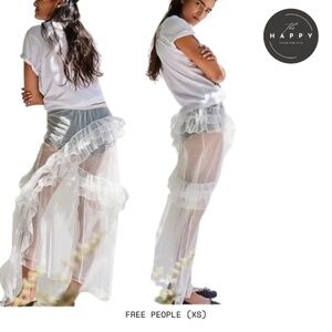 NWOT Free People Intimately Strike a Pose Tulle, Sheer Skirt Sz XS